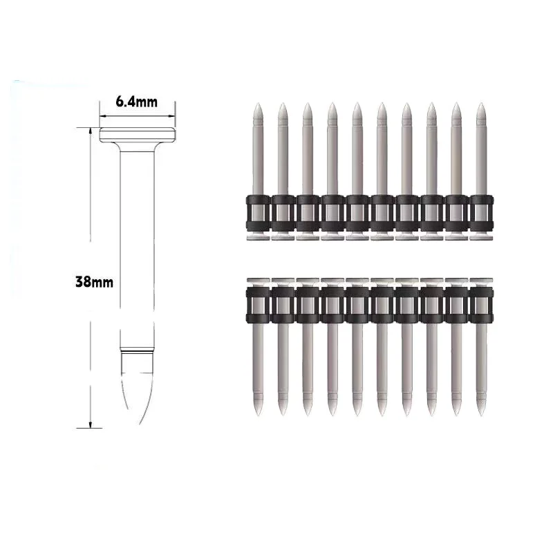 

Nails Plastic injection molding nails High hardness concrete telescopic rods Lithium battery gun nails