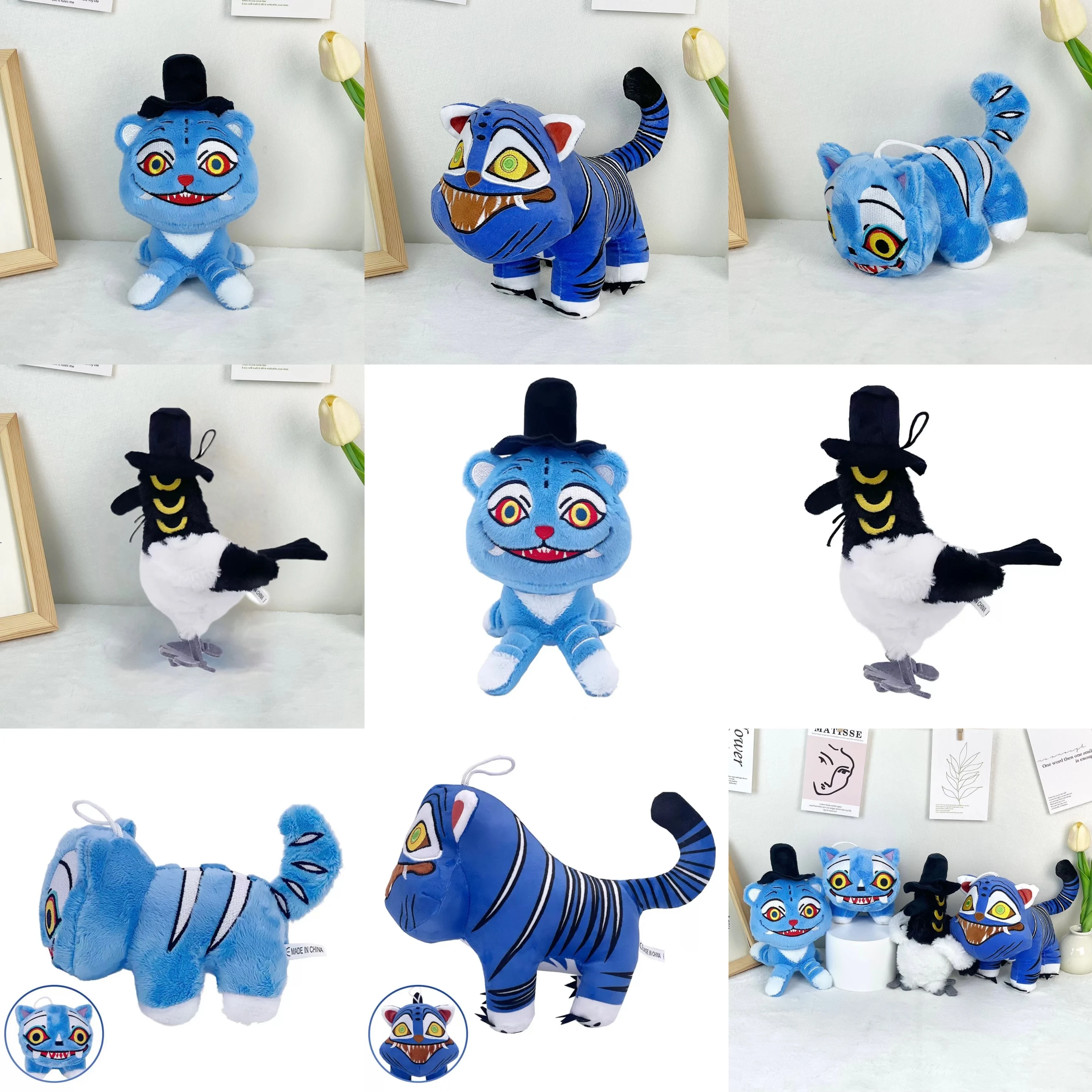 

Hot Anime Kpop Demons Hunters Plush Cute Purple Tiger Black Hat Magpie Monster And Hunt Girl Group Stuffed For Fans Gifts