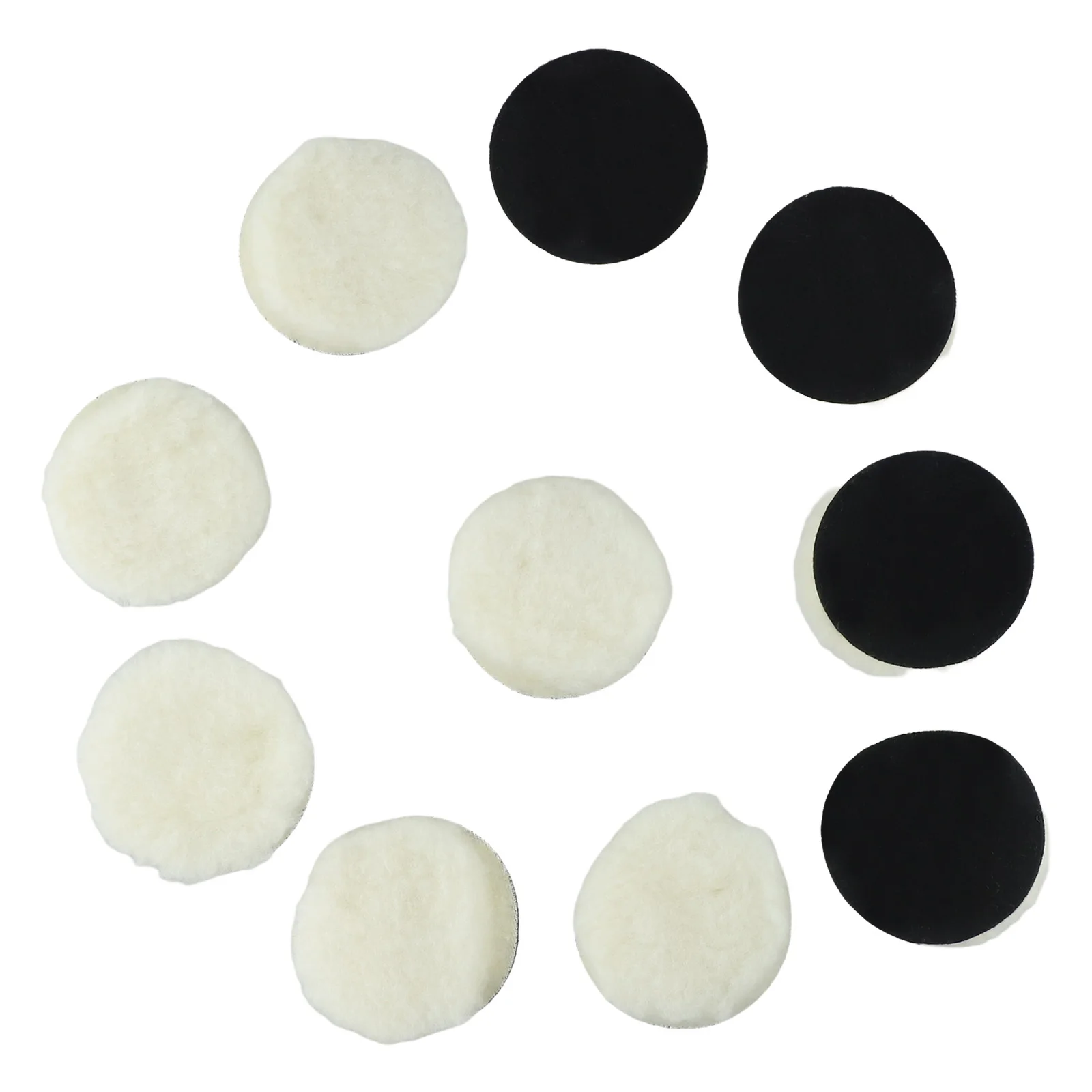 10 Pack 3 Inch Wool Polishing Pads for Car Polisher Buffing Cut Applications on Automotive Paint and Stone Surfaces