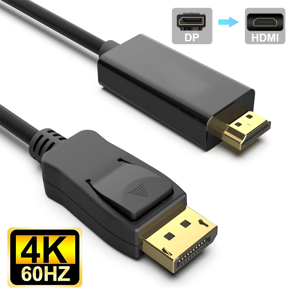 

Navceker Displayport Cable to HDMI 4K 60Hz Display Port DisplayPort to HDMI Converter Adapter for Projector Computer HDTV