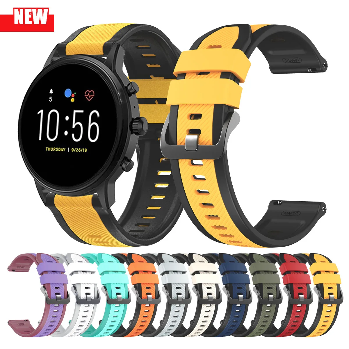 22 مللي متر حزام ساعة اليد ل الأحفوري GEN 6 5 5E 44 مللي متر/GEN 5 LTE 45 مللي متر الرياضة سيليكون الفرقة Gen 5 كارلايل/جوليانا كوريا سوار معصمه #1