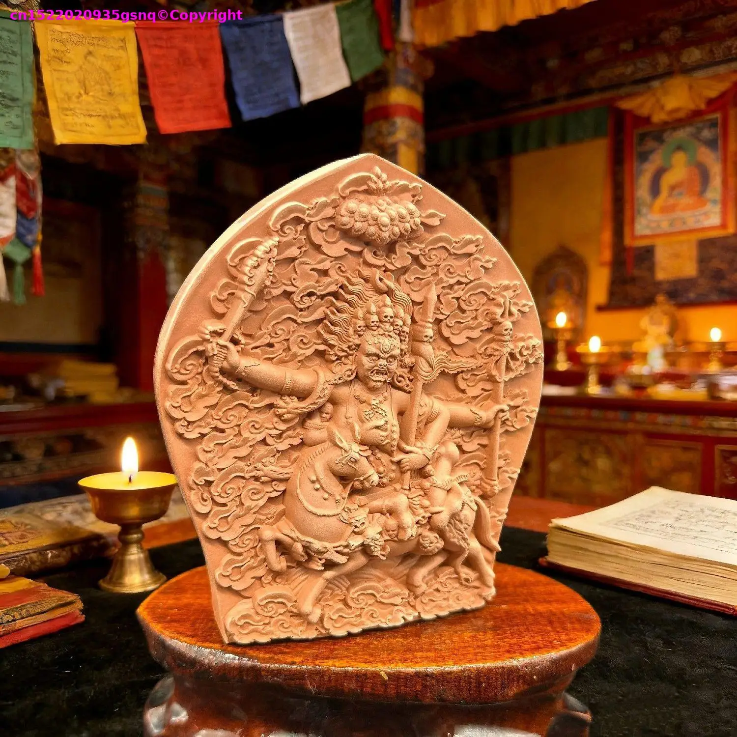 Tibetan multi-arm Glorious Goddess Palden Lhamo Handmade clay buddha Holy tsha-tsha Buddhist temple lama monk worship 10cm