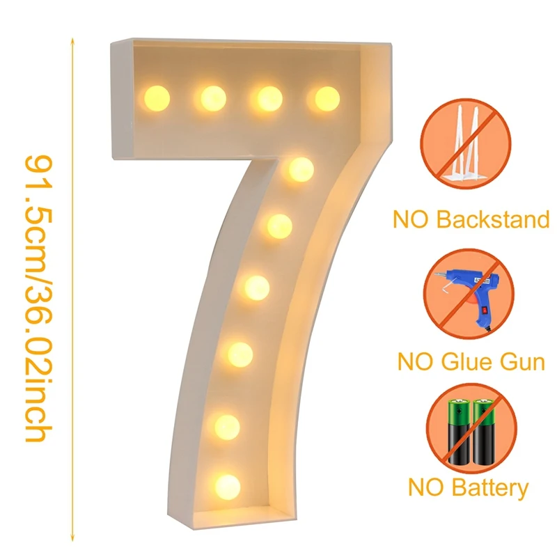 Lampada A LED Numero 50 Luminoso – Decorazione Per Compleanni E Anniversari, Altezza 100 Cm, A Batteria, Con Luce Calda