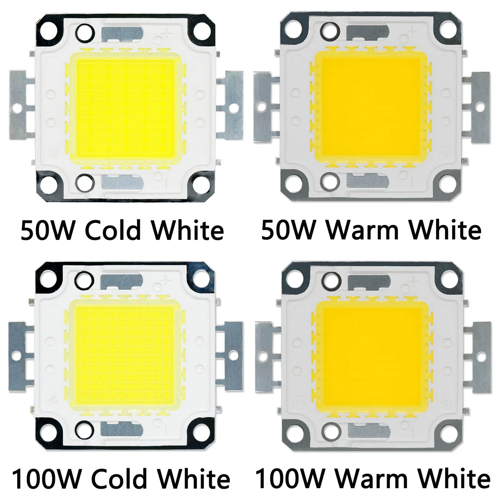 Chip LED COB de 50W y 100W, soporte de cobre DC30-36V, foco reflector LED integrado, luz LED, blanco frío y cálido