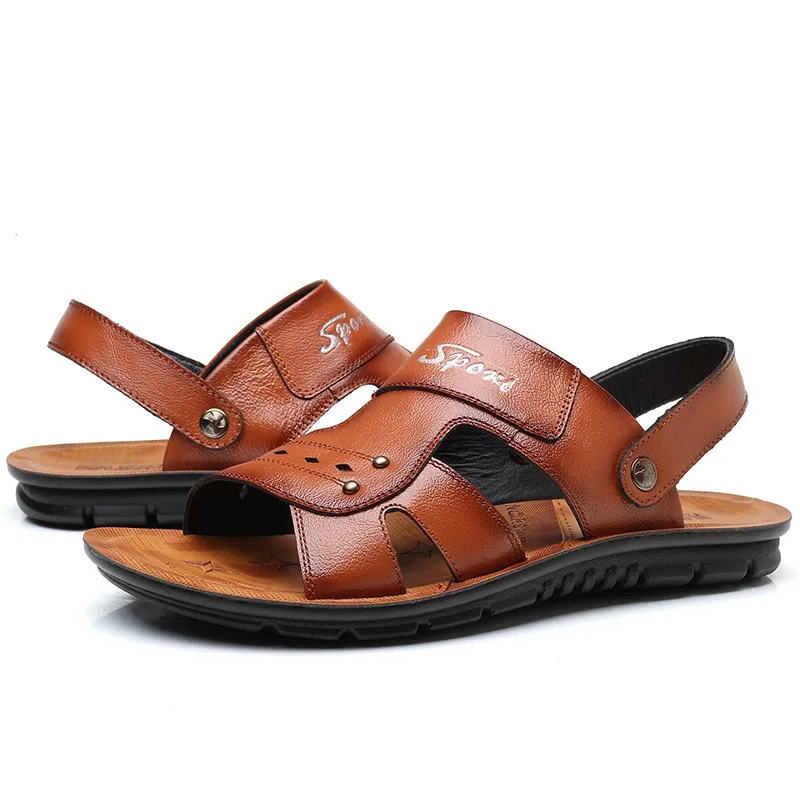 designer leather sandals for man shoes summer slides beach sandal for man outdoor sandals sandalias hombre