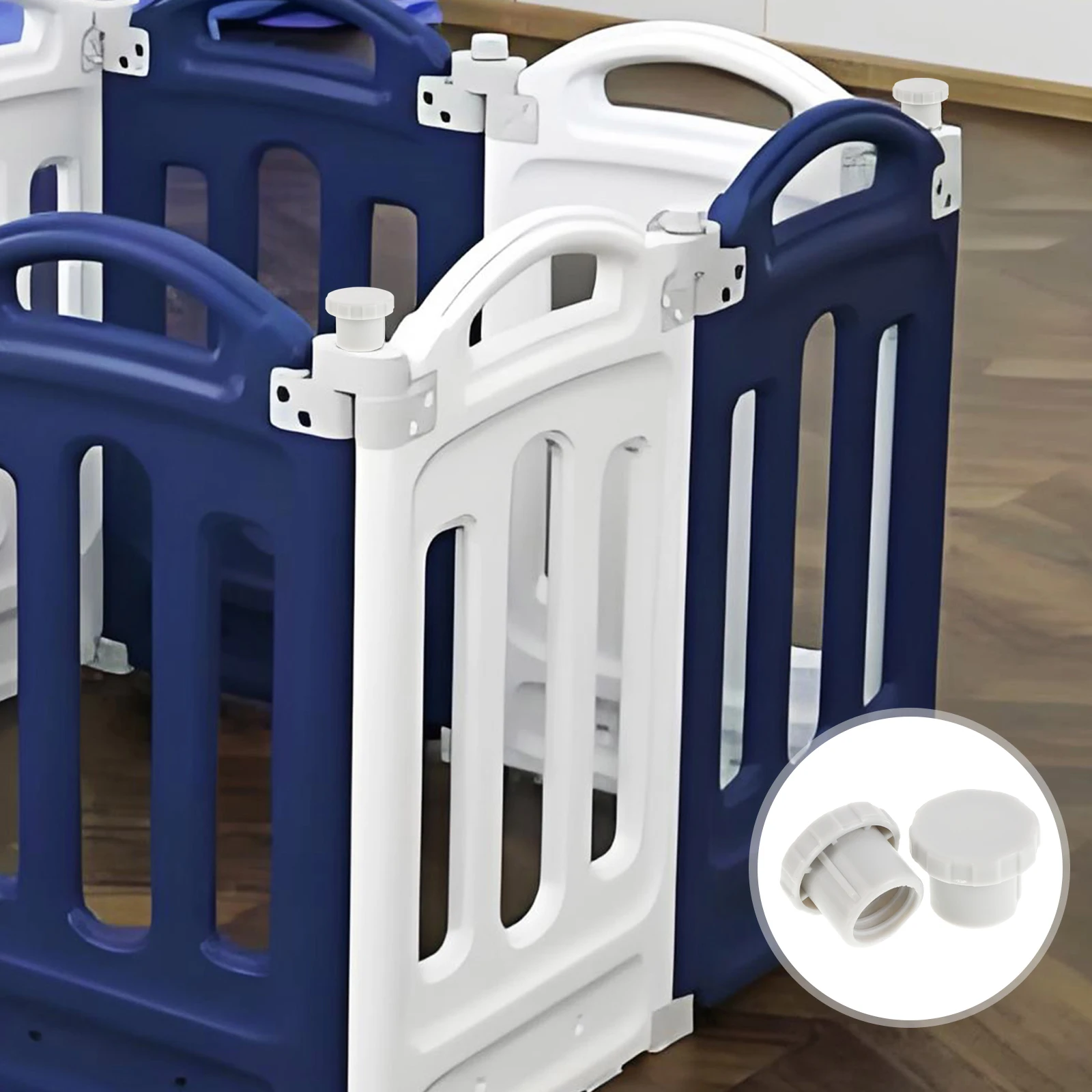 2 Stück Kunststoff-Laufstall-Schraubkappen: kindersichere Mutternabdeckungen für Spielhäune, Sicherheitsbolzenschutz für Spielfiguren im Innen- und Außenbereich