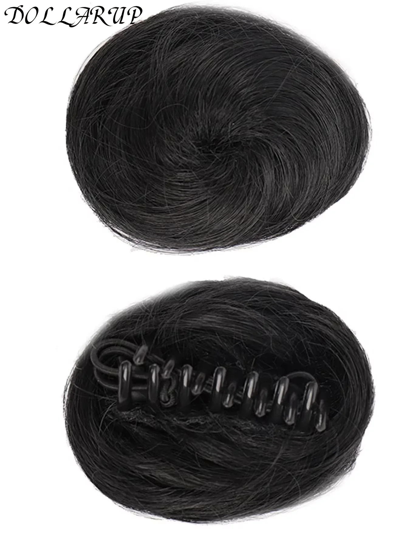 Mini pinza de moño espacial sintético con orejas de gato desordenadas, extensiones de moño de pelo falso, accesorio de peluca, postizos Updo de Donut para mujer