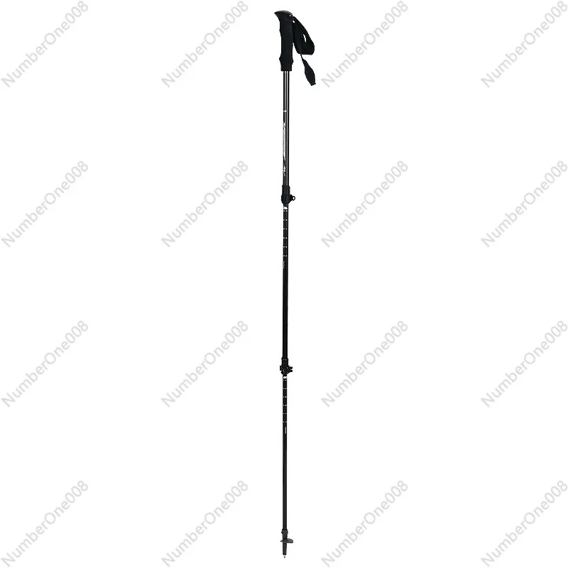 Carbon mountaineering pole Ultra-light three-section portable hiking non-slip retractable outer lock carbon fiber cane