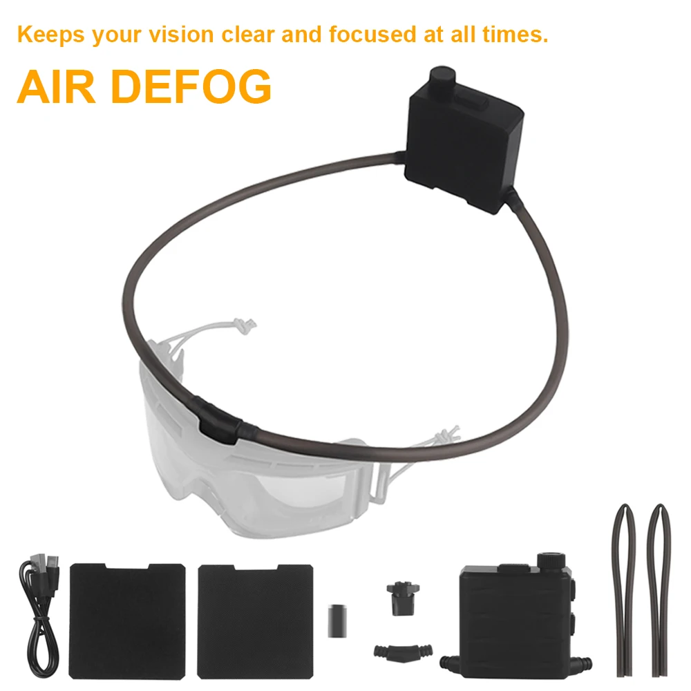 Magnetic Defogging Fan TYPE-C Rechargeable Anti-Fog Pump Lightweight Magnetic Eyewear Defogger for Glasses Ski Mask Clear Vision