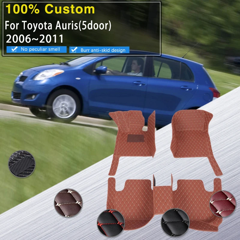 Car Floor Mats For Toyota Vitz Yaris XP90 2006~2011 5door Hatchback Dirt-resistant Pads Foot Cover Floor Carpets Car Accessories