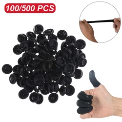 100/500pcs Black Disposable Latex Rubber Finger Cots Sets Fingertips Protector Gloves For DIY Making Finding Accessories