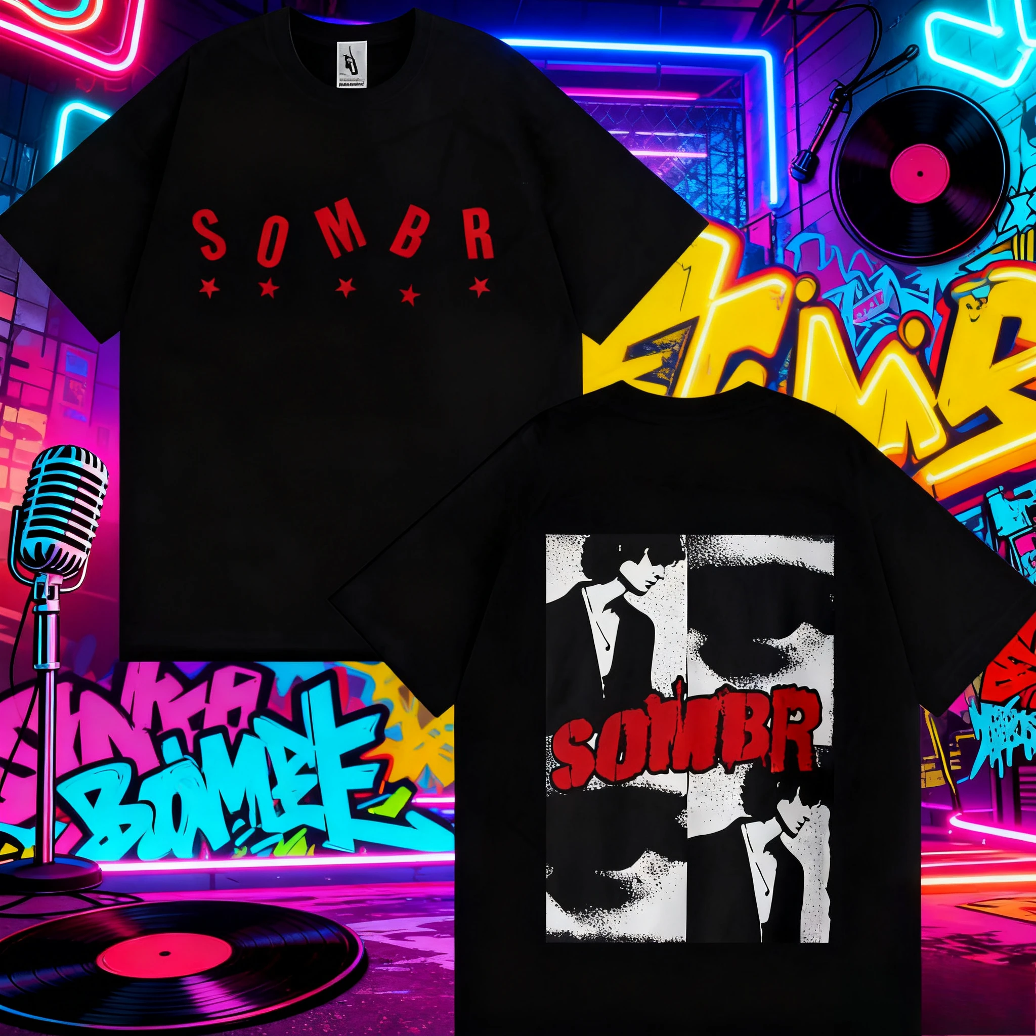 

2025-26 Summer British Singer SOMBR's Classic Poster, Fashion Harajuku High-quality Print, 100% Pure Cotton Loose T-shirt