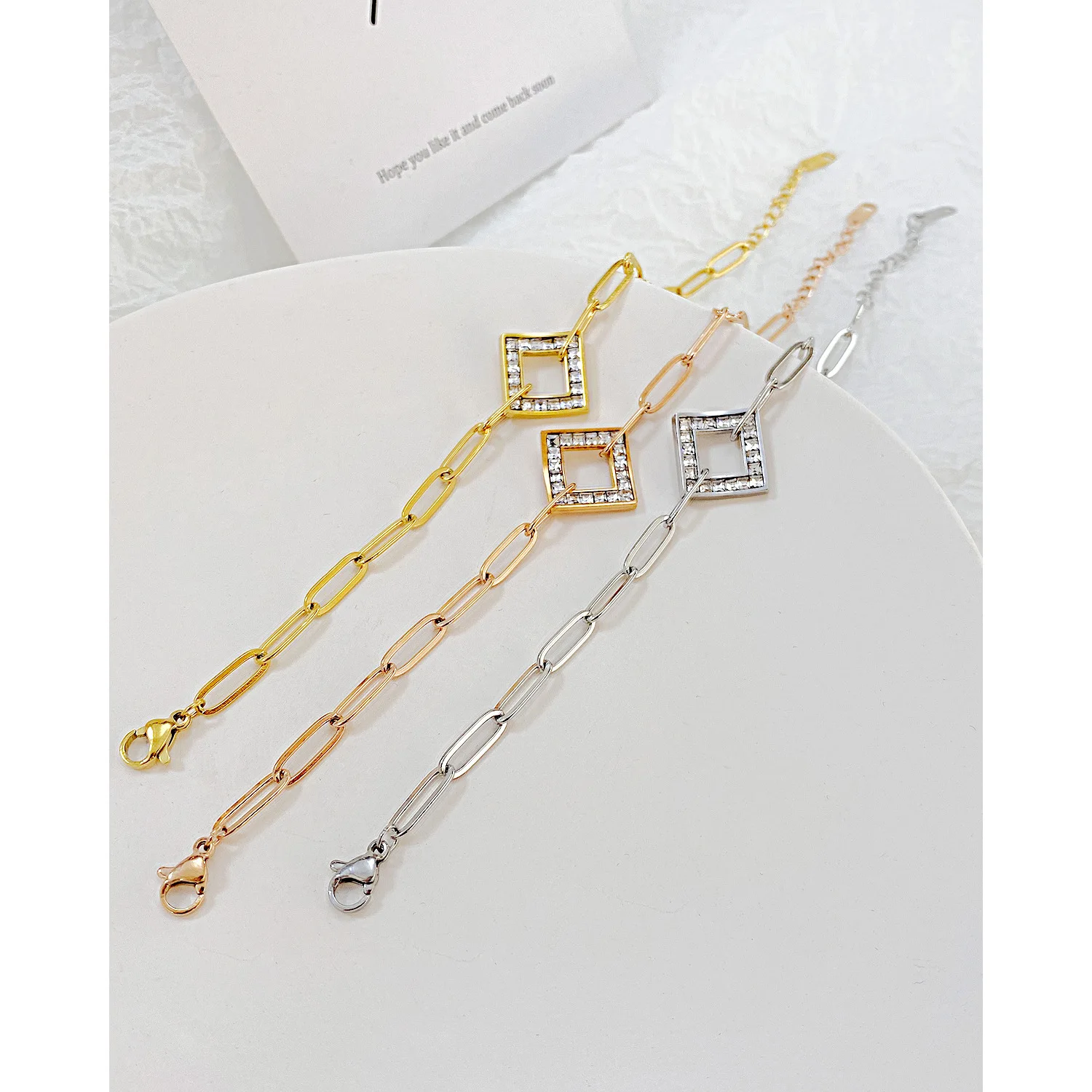 Junction Enchanting Elegance Classic Square Bracelets 2022 New Link Chain Fashion Club Jewelry Thomas Style Gift For Women