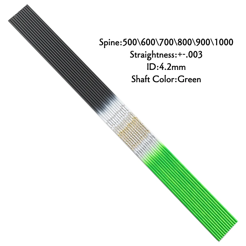 Pure Carbon Arrow Shaft Spine 500-1000 ID:4.2mm, Archery for Compound /Recurve Bow, Outdoor Sport Hunting