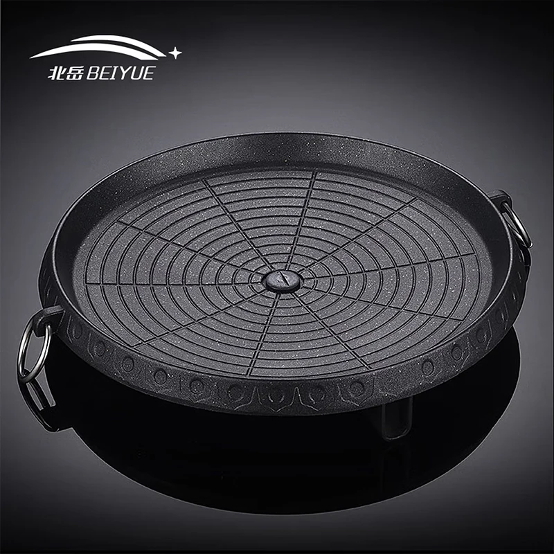 BEIYUE Plancha Coreana de 31CM, Duradera, Multiusos, Resistente, Portátil, Utensilio de Cocina para Asar, para Jardín, Restaurante, Hogar, Barbacoa y Repostería