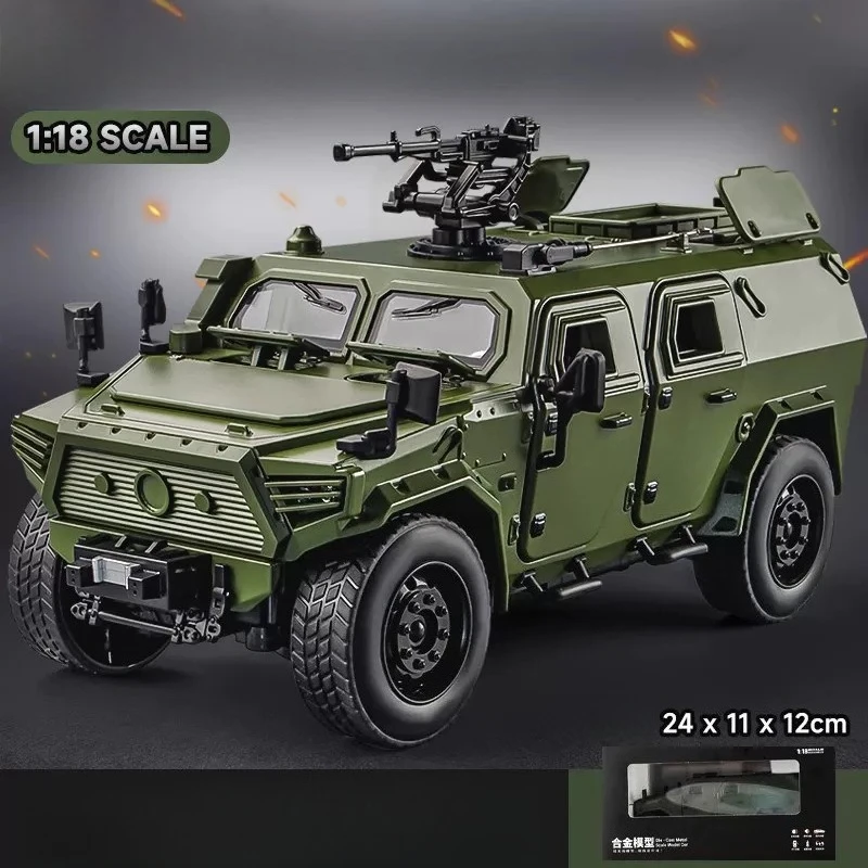 1:18 Alloy military Mengshi off-road truck door can be opened 24CM model gift-giving cross-border hot sale