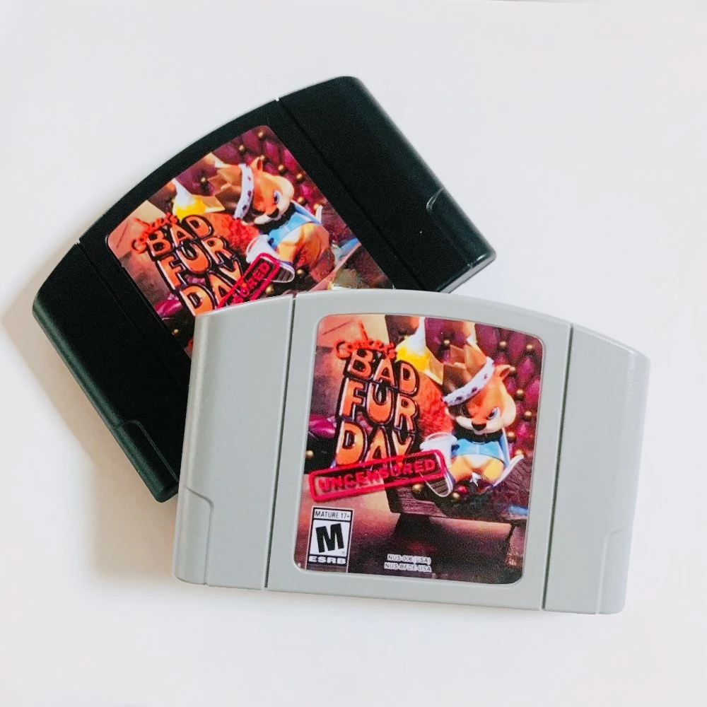 

N64 Game Cassette, US Version,Conker's Bad Fur Day(Uncensored)，Slasher Kart64 ，WWF WrestleMania X, 64-bit English Game Cassette