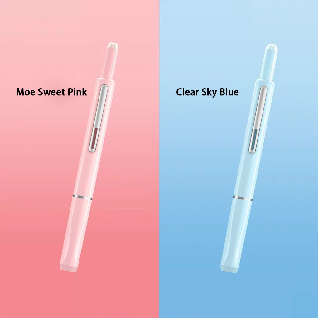 Plastic Sealed Press Fountain Pen Automatic Press Student Writing Hard Pen Calligraphy Replaceable Cartridge Ink for Gift