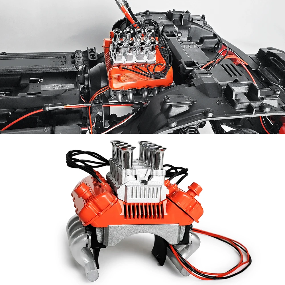 Mibidao Simulatie V8 Kap Fan Motor Radiator Engine Cover Voor 1/10 TRX-4 TRX4 Rc Crawler Auto Upgrade Onderdelen