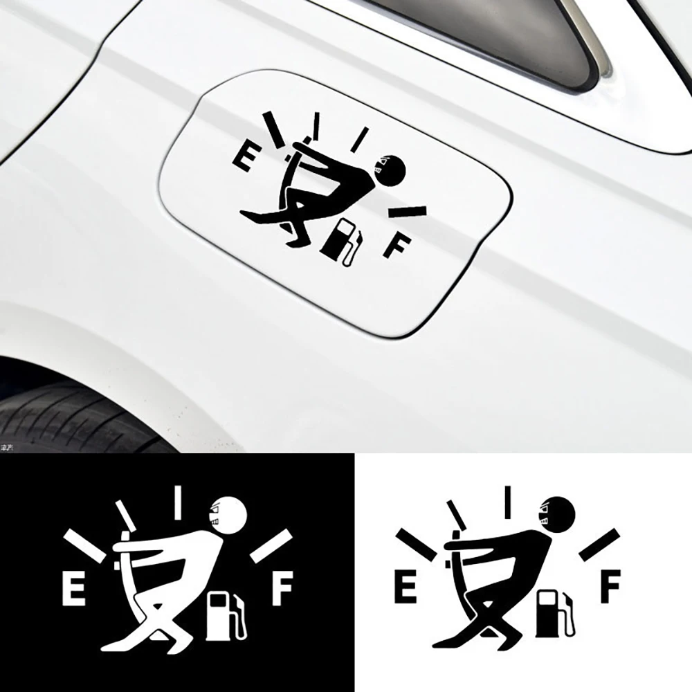Car interior sticker 1 fun car sticker Pull the fuel tank pointer to the full Hellafllush reflective vinyl car sticker