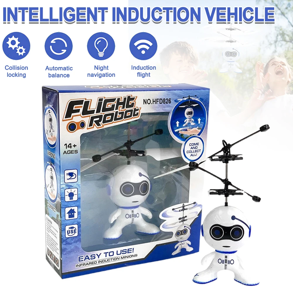 전기 RC 비행기 적외선 유도 USB 충전 플라스틱 미니 플라이 로봇 전자 항공기 서스펜션 장난감 아이 크리스마스 선물