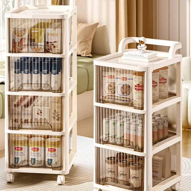 Kitchen Organizers Storage Rack Household Cart with Wheels Multifunctional Home Accessories Mobile Rack Trolley Bookshelf 서빙카트