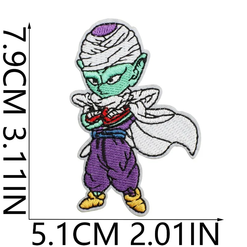 Dragon Ball Japanese Anime Character Embroidered Fabric Patch Fashion Patch Bag Decoration Iron-On Embroidery Accessory Gift
