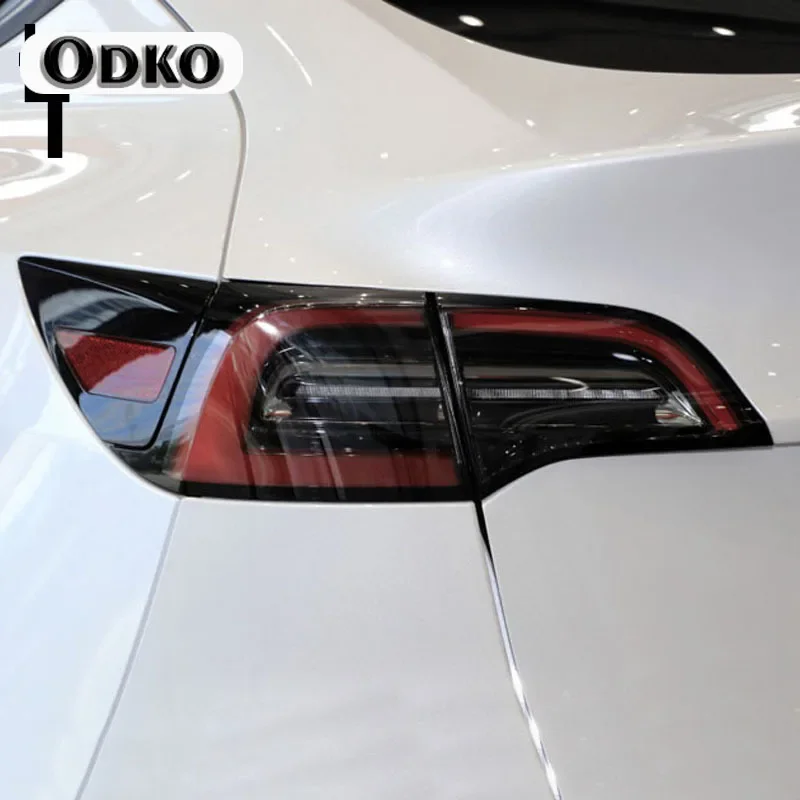 

Rear Headlamp Car Styling Sticker For Tesla Model 3/S/Y Headlamps TPU Smoked Black taillight Protector Film accessories