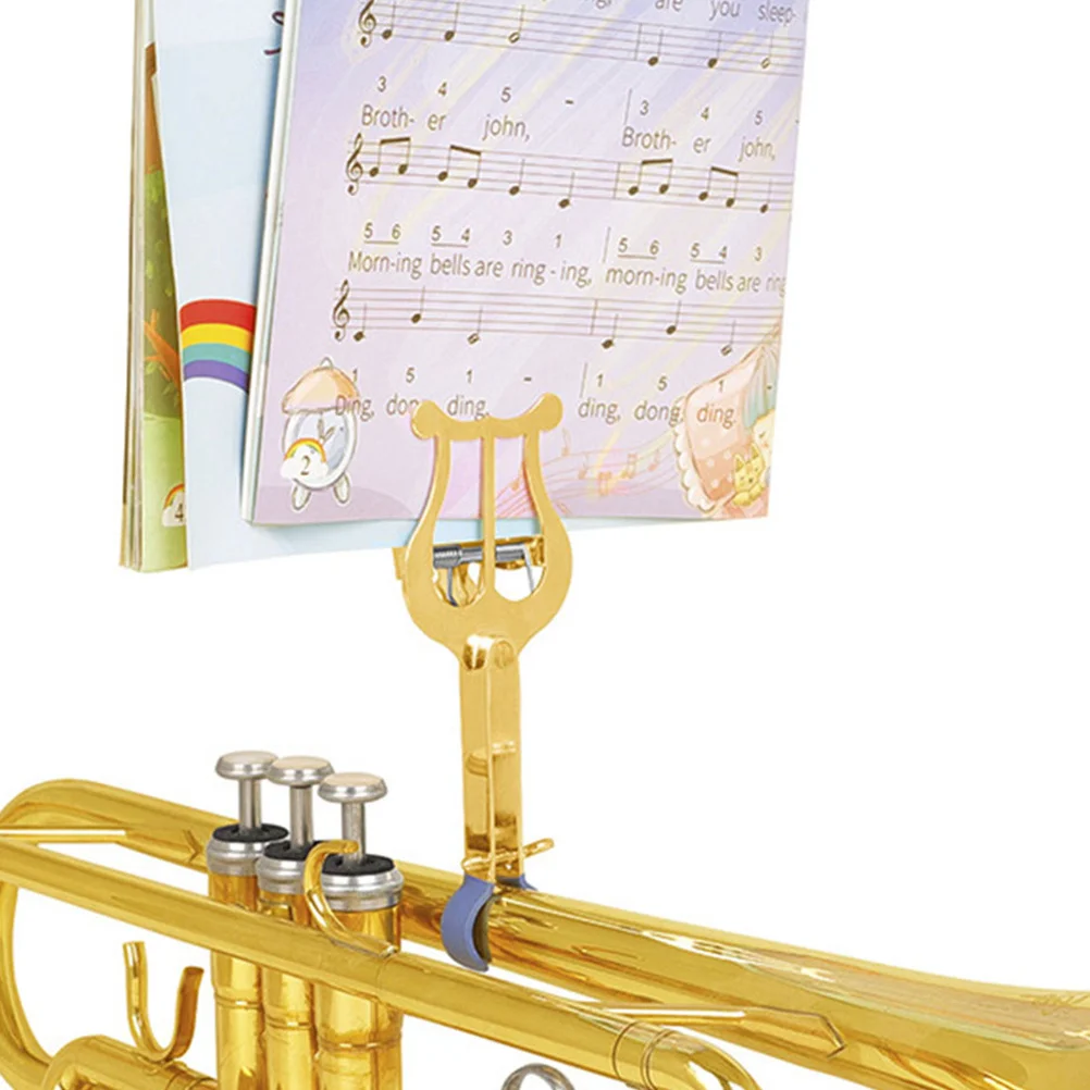 

Portable Trumpet Sheet Music Clip Adjustable Clamp Secure Holder Lightweight Clamp-on for Marching Lyre Trumpet Music Sheet Clip