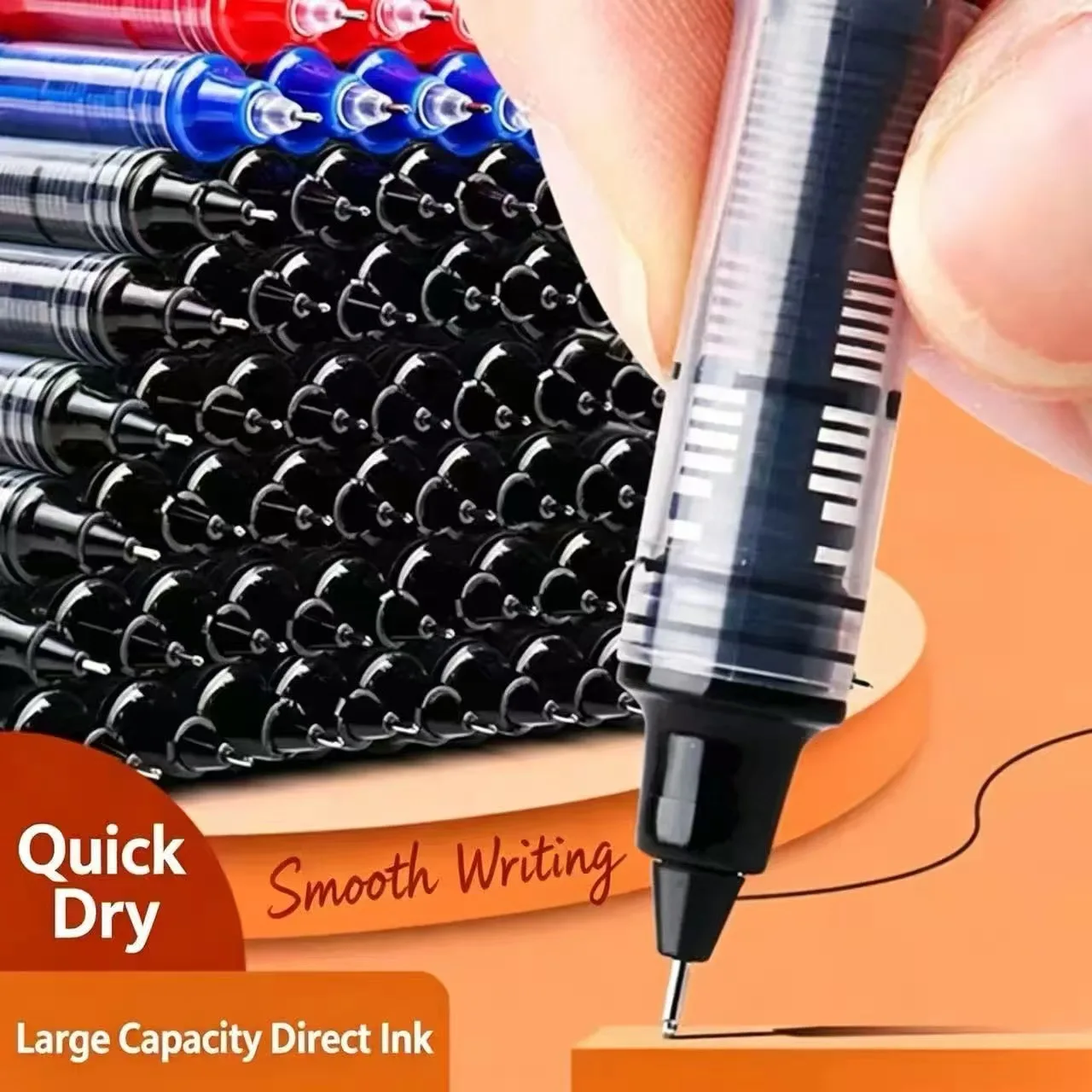 Quick-drying Direct Liquid Ballpoint Pen Boxed 0.5mm Black Gel Pen Student Exam Needle-tube Ink Pen Carbon Pen