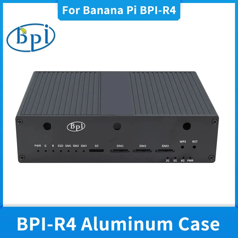 

Banana Pi BPI-R4 Aluminum Case Metal Shell Protective Box for BPI-R4 Development Board Accessories