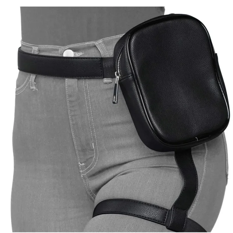 Women's Sexy Waist Bag Leather Thigh Wallet Cool Girl  Wallet Outdoor Hiking Motorcycle Strap Waist Bag Cosmetic Storage Pouch