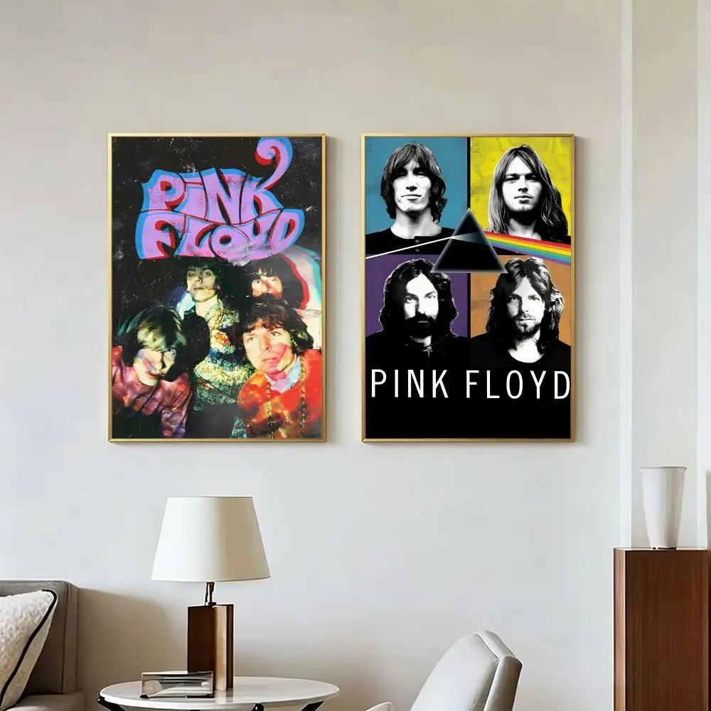 Music Modern Pop P-Pink Floyd Poster Peel And Stick Wall Art Self Adhesive PP Waterproof Wall Decor Living Room Bedroom Gift