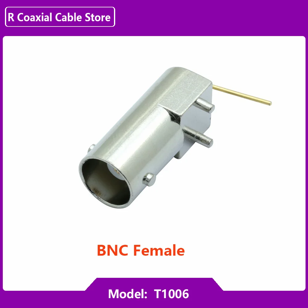 1PC BNC Female Right Angle PCB Mount BNC Socket Chassis Nickel Plated R Connector for TV Digital Cable