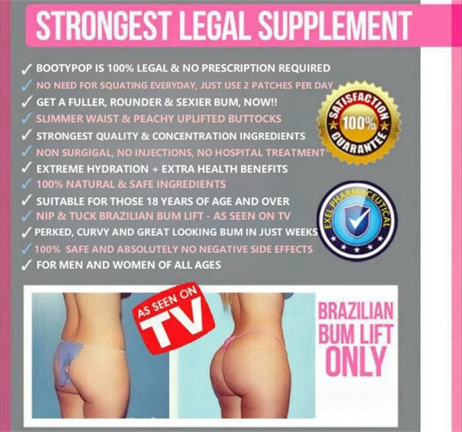 Größere Po-Vergrößerung, Po-Enhancer-Tabletten, Ton, Firma, Uplift, Ass Bbl