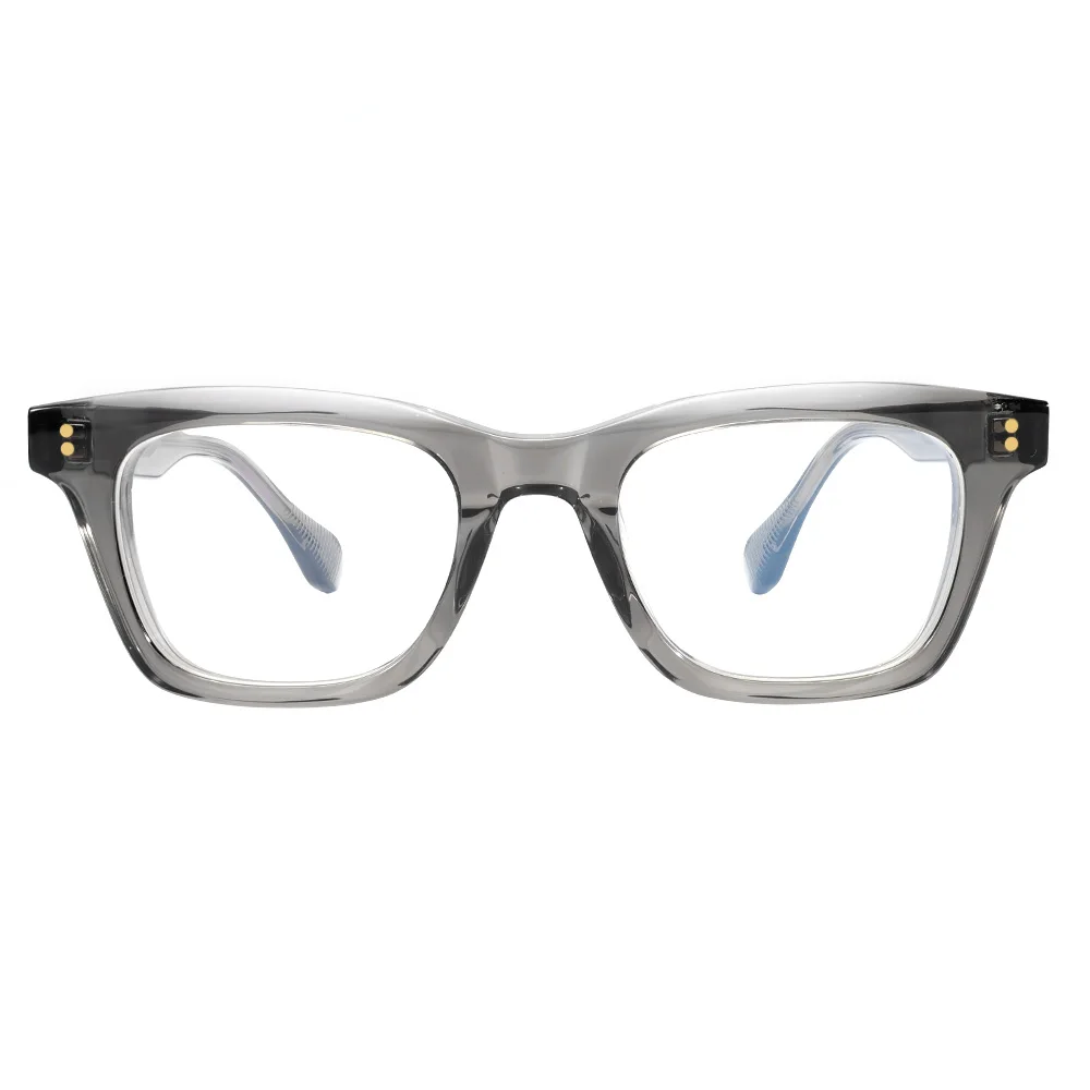 Lentes ópticas para hombre, montura de gafas cuadrada a la moda con montura de cuerno, acetato grueso para mujer, ordenador antiluz azul