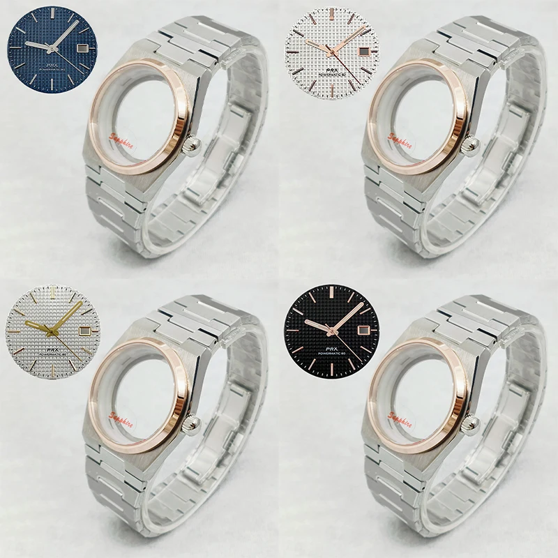 Mod NH35 Case PRX Super Player Case and Strap Fit for 4R35 4R36 NH35 NH36 Movement Transparent Back Cover PRX Super Player Watch