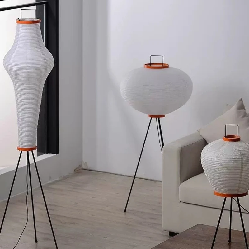 Akari Rice Paper Floor Lamp Led Stand Light with E27 Bulb for Living Room Bedroom