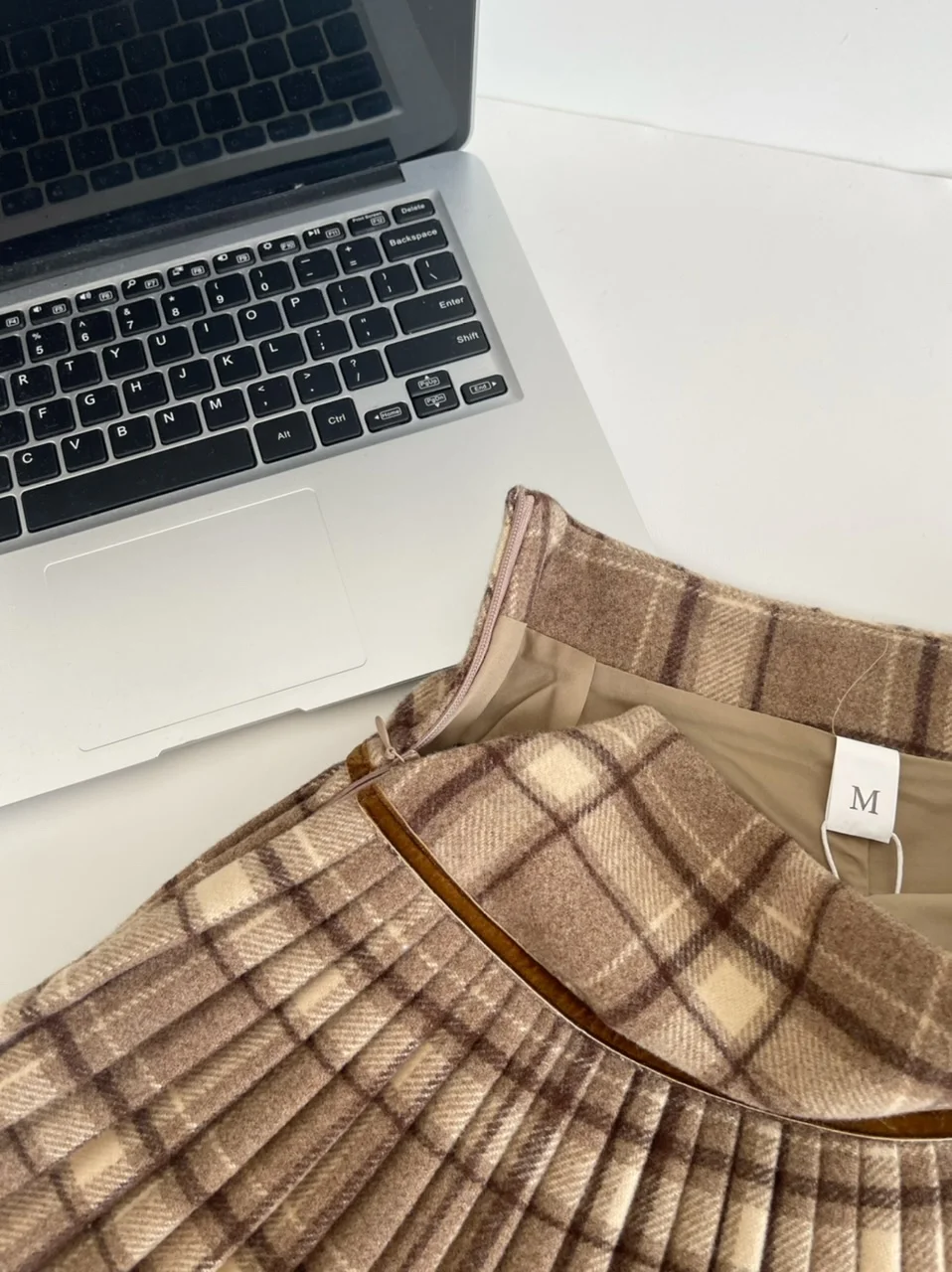 Plaid Pleated Mini Skirt Thick Wool Short Skirt High Waist Box-pleat Miniskirt… - Image 5