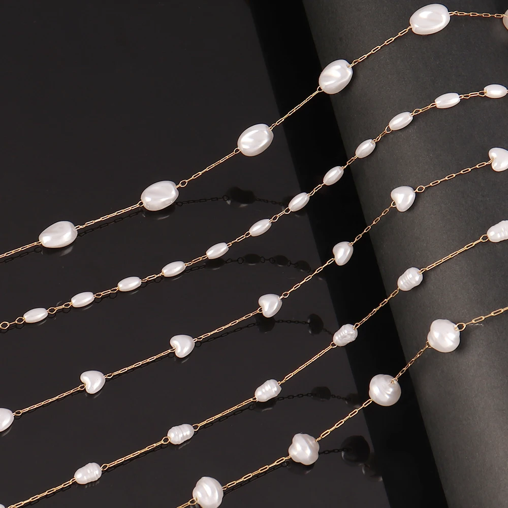 1Meters Stainless Steel Chain Bulk Imitation Pearl Chain For Jewelry Making Material Necklace Findings Bracelet Accessories DIY