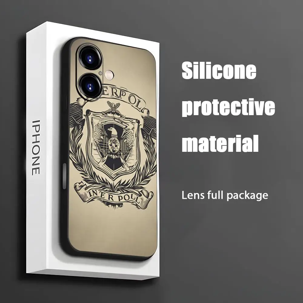 Горячий чехол для телефона I-Interpol LOOG для iPhone 16, 15, 14, 13, 12, 11 X XR XS 8 Plus Mini Pro Max, мягкий черный противоударный чехол