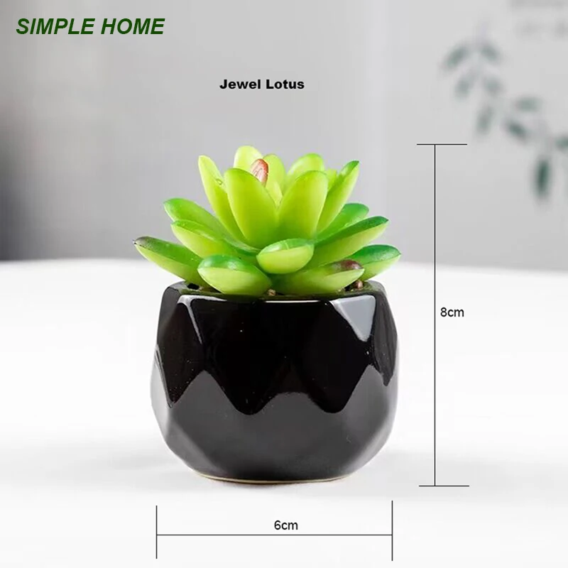 Künstliche saftige Bonsai-Pflanzen mit Keramiktopf für Raumdekoration, Bürotisch, Hausgarten-Dekoration – Detail 9