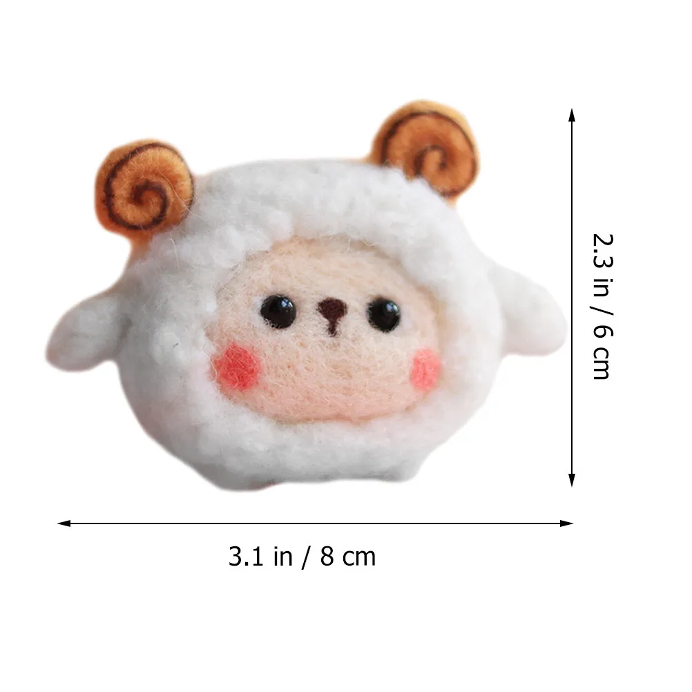 1Set Premium Wool Felting Kit Sheep Shape DIY Craft Supplies Bright Color Safe Smooth Surface for Creative Needle Felting