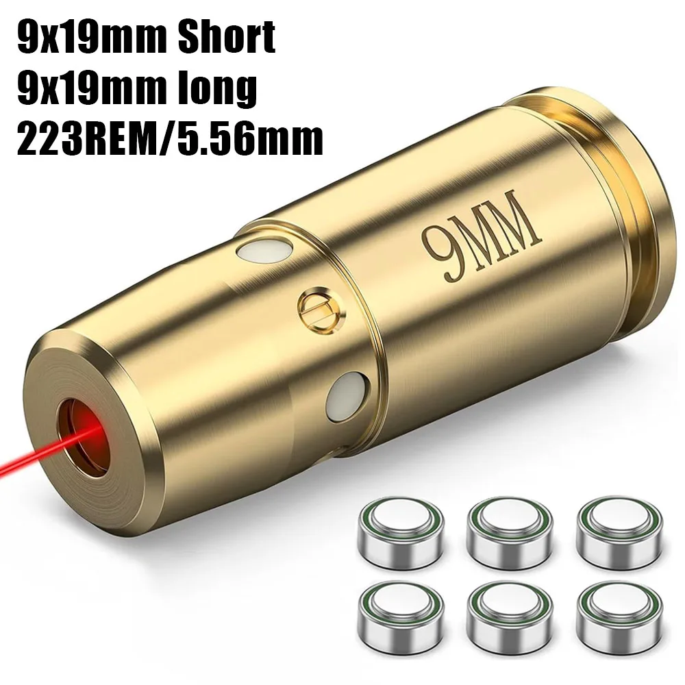 .223REM/9mm rouge Laser alésage vue pistolet tactique Laser alésage cartouche Zeroing vue pour Airsoft chasse portée réglage