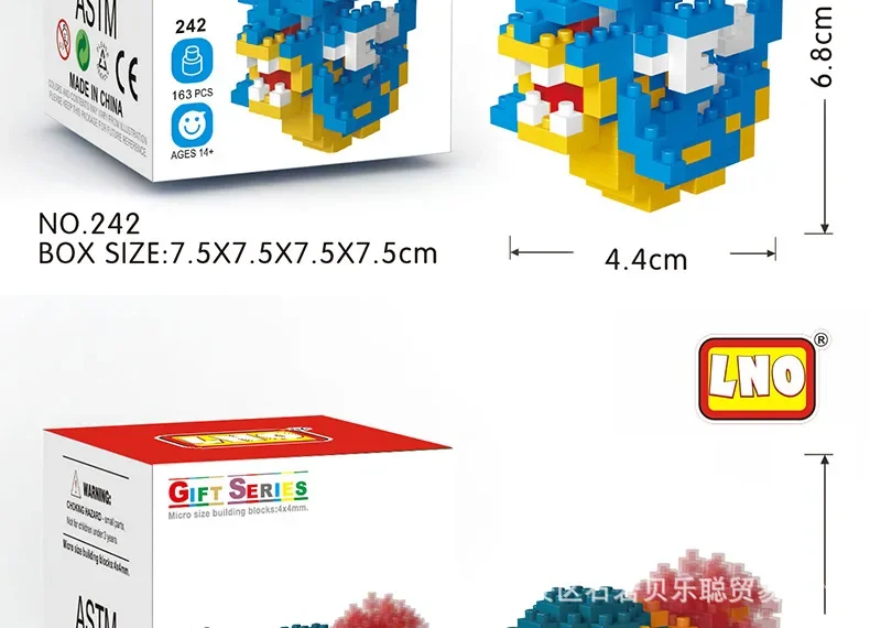 DIY Pokemon Blocks Small Cartoon Mini Building Block Pikachu Charizard Eevee Mewtwo Anime Assemble Action Model Dolls Toys 84