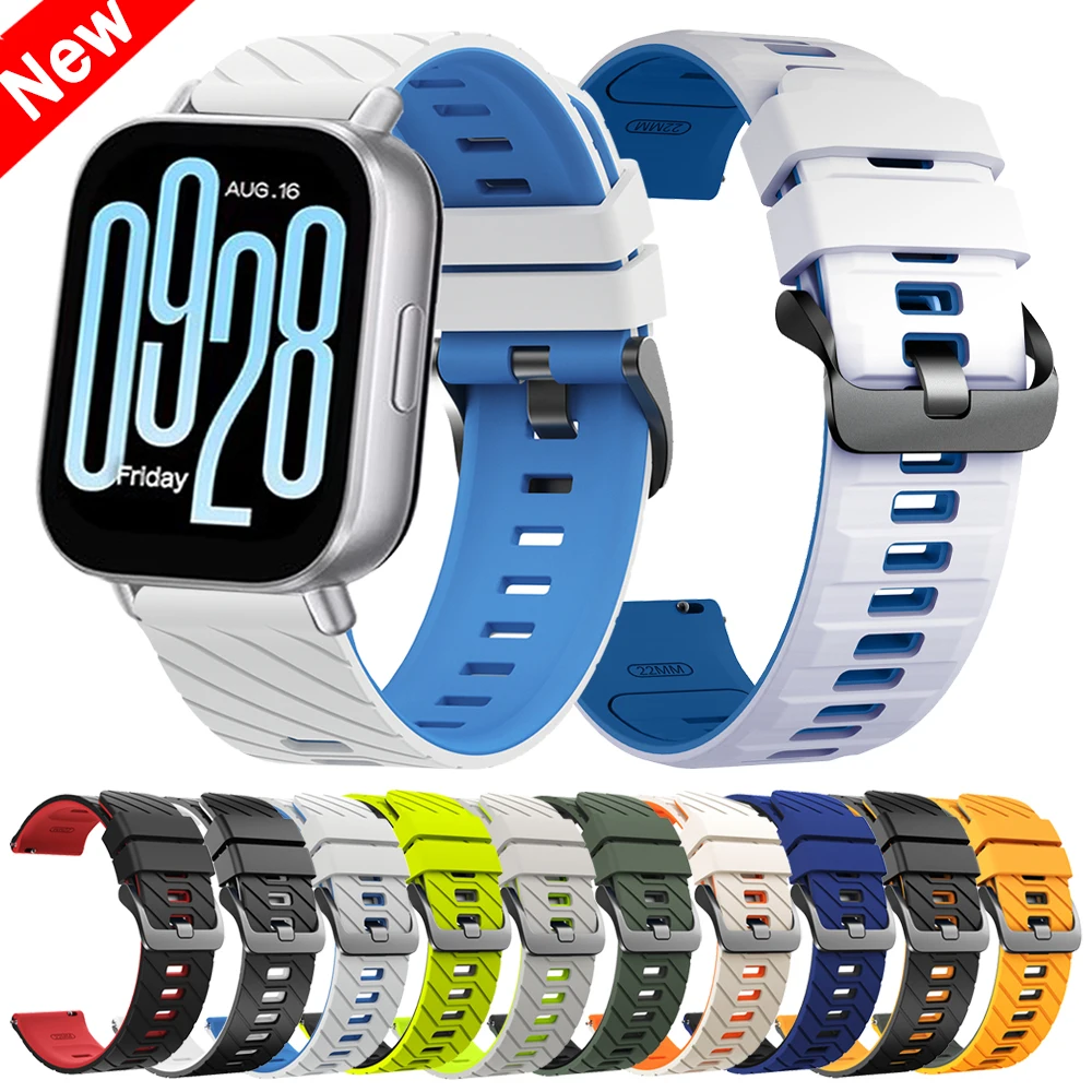 레드미 워치 5 액티브/라이트용 22mm 실리콘 스트랩, 가민/화미/샤오미 워치용 교체 스포츠 손목밴드 액세서리