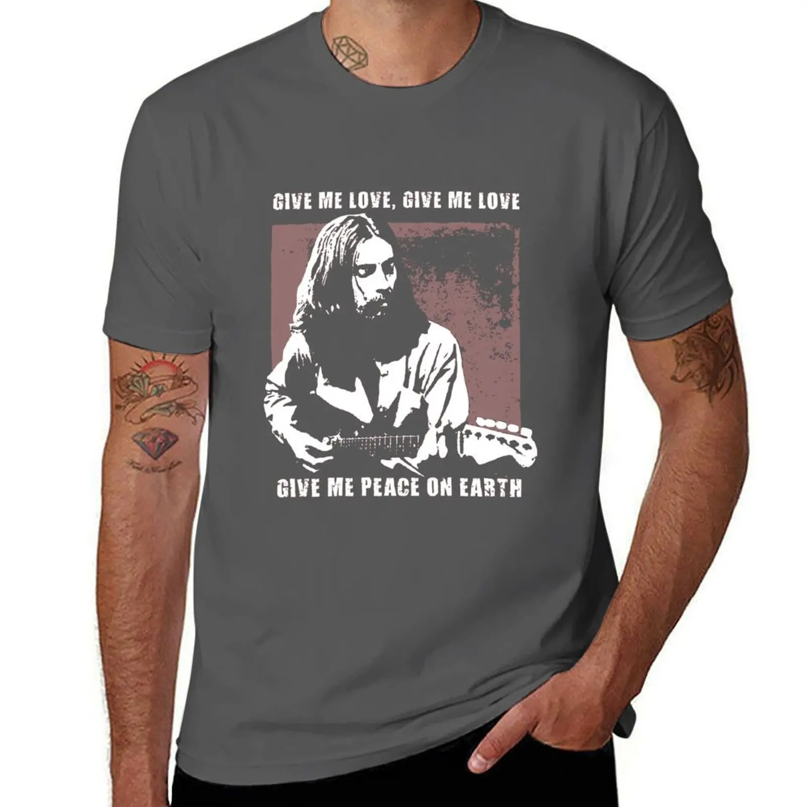 

Music Singer 80S Give Me Love Harrison , George Give Me Peace On Earth Harrison T-Shirt Basic Simple Design Short Sleeve Shirt