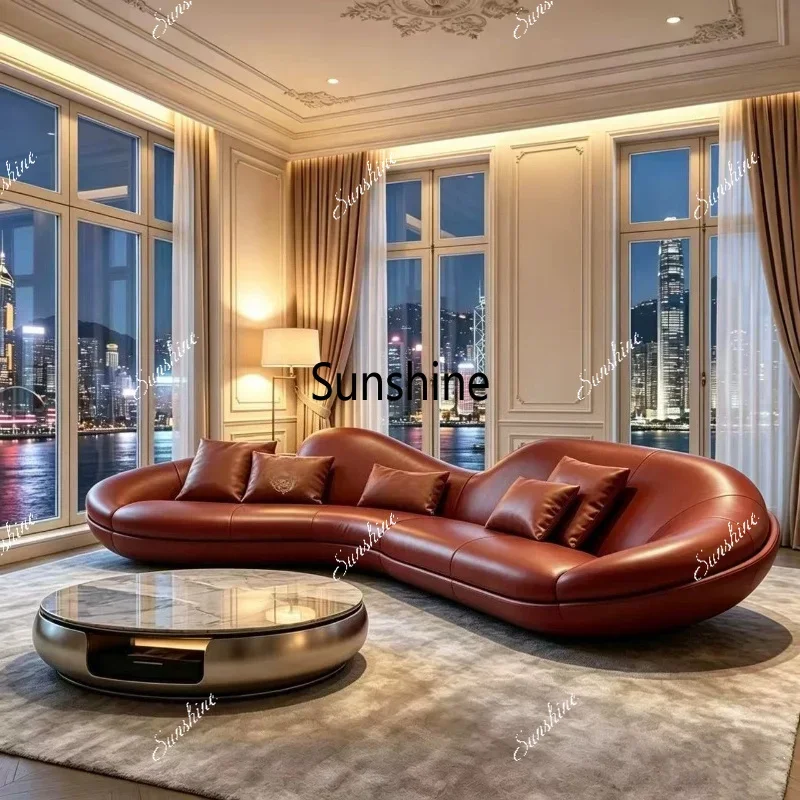 Italian premium curved moon sofa living room villa suspensionTJ