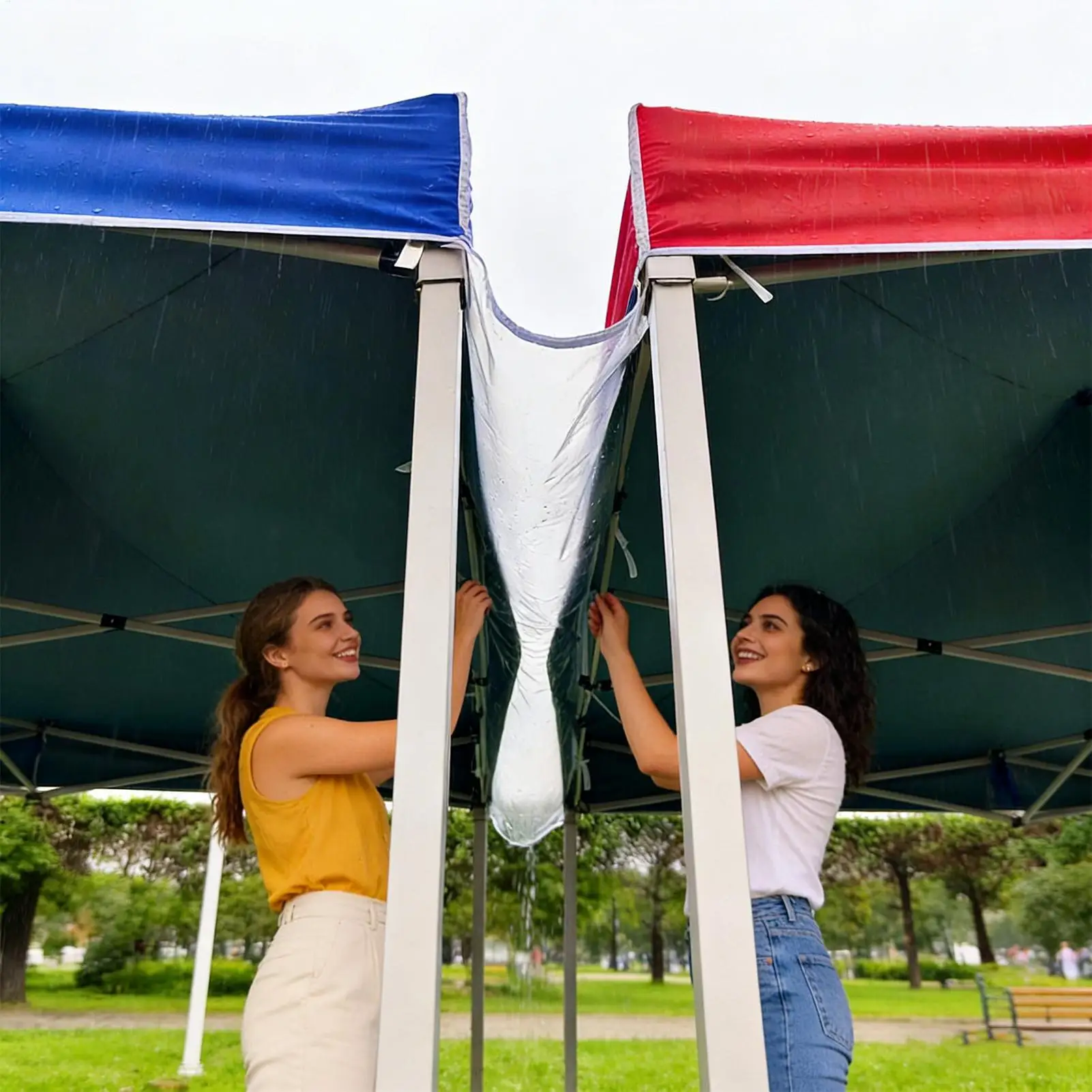 Rain Gutter For Canopy Tent Detachable Transparent Instant Canopy Accessory Tent Connection Durable PVC Awning Replacement Parts