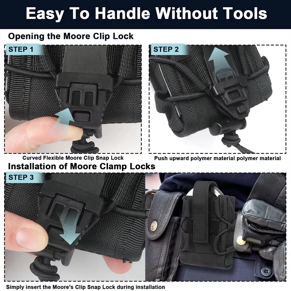Tactical Handcuffs Holder Molle Pouch Open Top Universal Handcuff Case Shackles Holster Waist Bag Belt Hunting Accessories image 5